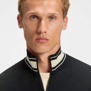 סווטשרט רוכסן הוגו בוס HUGO BOSS פרטי פסים | גברים | שחור