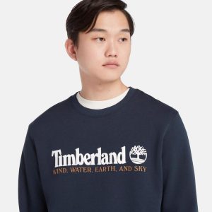 סווטשירט טימברלנד עם הדפס לוגו עץ בחזית TIMBERLAND Sweatshirt | כחול