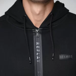 ג'קט קטיפה REPLAY עם קפוצ'ון ורוכסן שחור | גברים