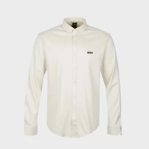 מכופתרת כותנה רכה הוגו בוס HUGO BOSS שרוול ארוך | גברים | שמנת