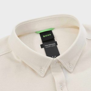 מכופתרת כותנה רכה הוגו בוס HUGO BOSS שרוול ארוך | גברים | שמנת