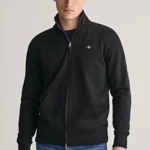 סווטשרט גאנט שחור Mikina GANT Reg Shield Full Zip Sweat