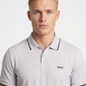 חולצת פולו הוגו בוס HUGO BOSS | גברים | אפור בהיר