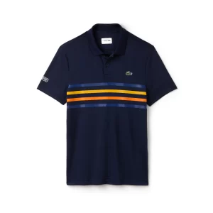חולצת פולו Lacoste Sport לגברים – צווארון כפתורים | כחול כהה