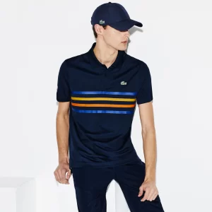 חולצת פולו Lacoste Sport לגברים – צווארון כפתורים | כחול כהה