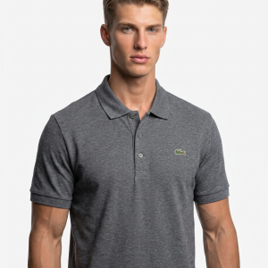 חולצה פולו לקוסט פיקה אפור Men's Lacoste Slim Fit Cotton Polo Shirt